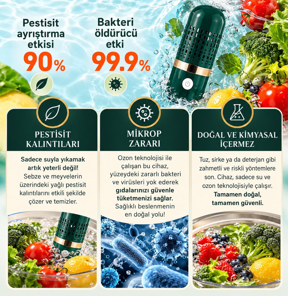 ELYRA Meyve ve Sebze Yıkama Dezenfekte Makinası